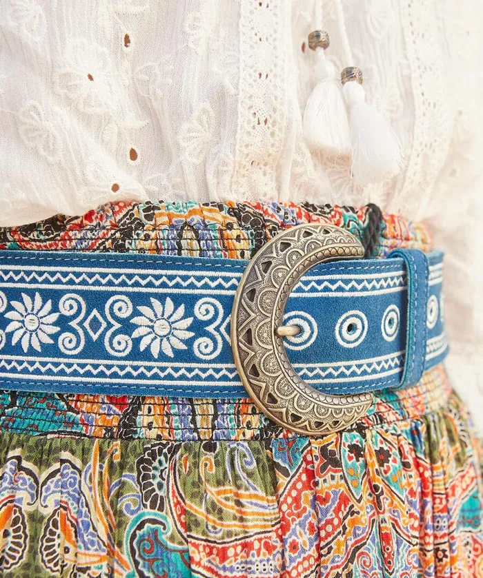 Women Joe Browns Into The Blues Embroidered Suede Belt Blue Women Joe Browns Into The Blues Embroidered Suede Belt Blue
