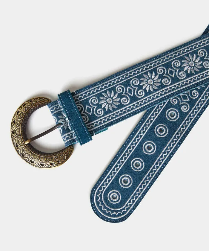 Women Joe Browns Into The Blues Embroidered Suede Belt Blue Women Joe Browns Into The Blues Embroidered Suede Belt Blue