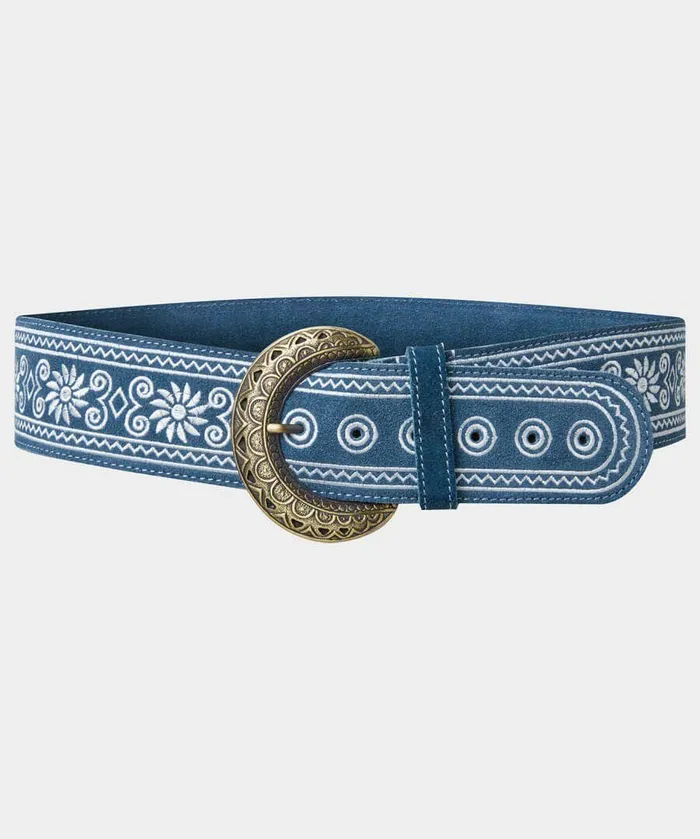Women Joe Browns Into The Blues Embroidered Suede Belt Blue Women Joe Browns Into The Blues Embroidered Suede Belt Blue