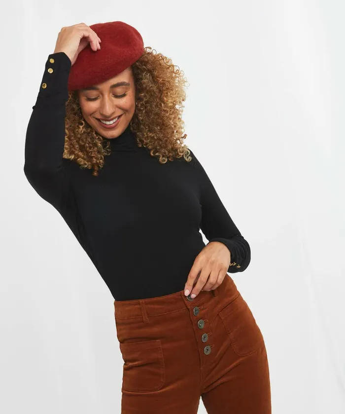 Women Joe Browns Jersey Roll Neck Top Blackberryorangewinter White