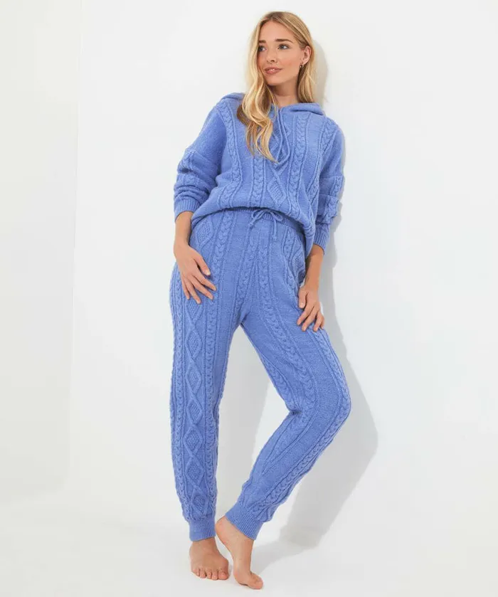 Women Joe Browns Sloe Joes Cable Knit Trousers Blue