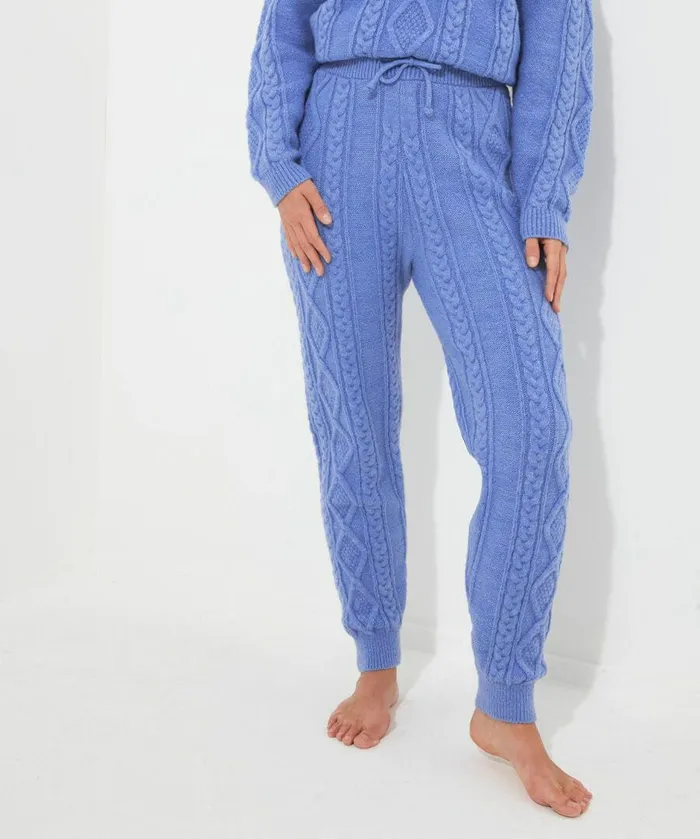 Women Joe Browns Sloe Joes Cable Knit Trousers Blue Women Joe Browns Sloe Joes Cable Knit Trousers Blue