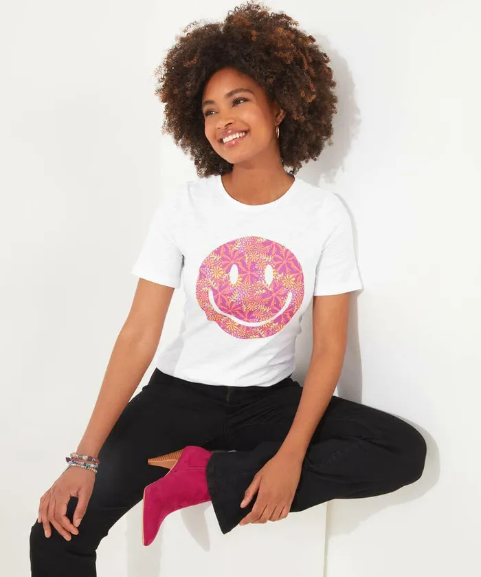 Women Joe Browns Smiley Graphic Tee White