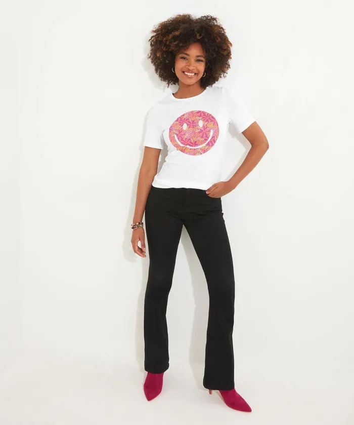Women Joe Browns Smiley Graphic Tee White Women Joe Browns Smiley Graphic Tee White