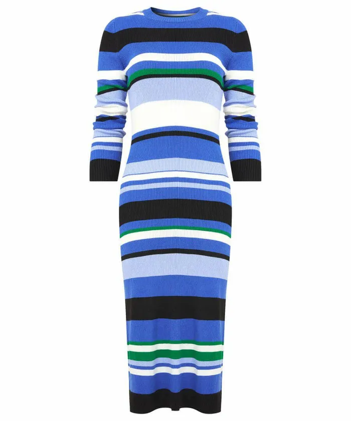 Women Joe Browns Summer Chic Striped Rib Knit Dress Blue Stripe Women Joe Browns Summer Chic Striped Rib Knit Dress Blue Stripe