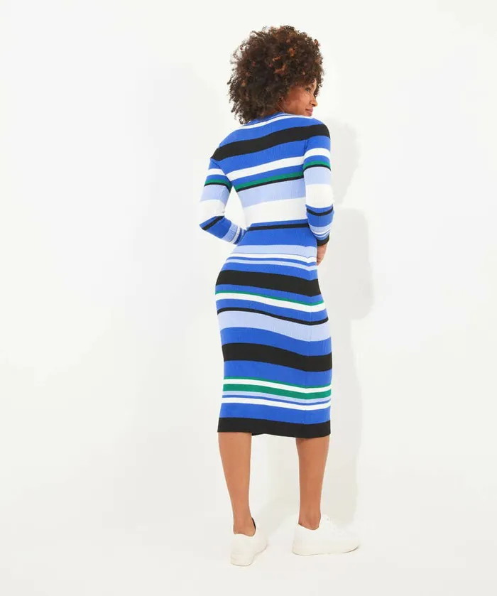 Women Joe Browns Summer Chic Striped Rib Knit Dress Blue Stripe Women Joe Browns Summer Chic Striped Rib Knit Dress Blue Stripe