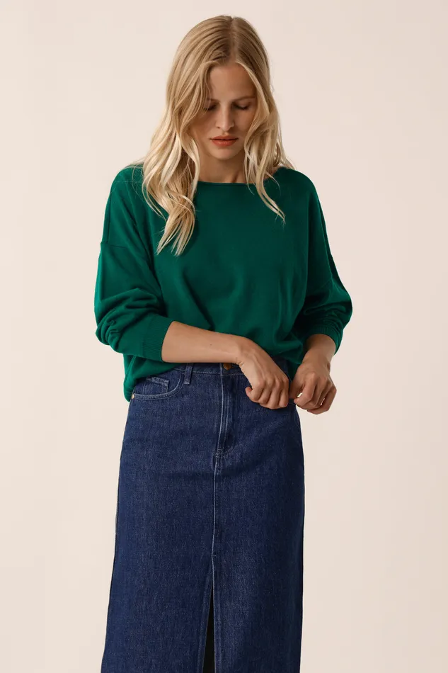 Women Jumper Aragone Toundra Pull Laine Mrinos Vert Fonc Des Petits Hauts Jumpers and Cardigans