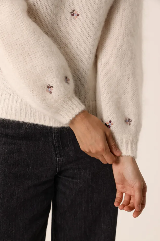 Women Jumper Bouda Creme Pull Laine Mrinos Blanc Crme Des Petits Hauts Jumpers and Cardigans