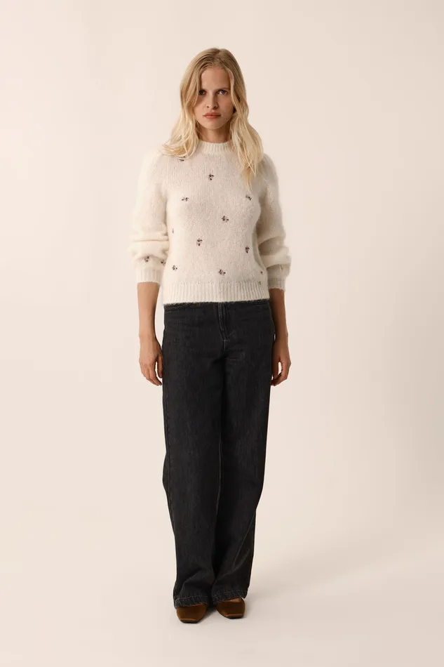 Women Jumper Bouda Creme Pull Laine Mrinos Blanc Crme Des Petits Hauts Jumpers and Cardigans