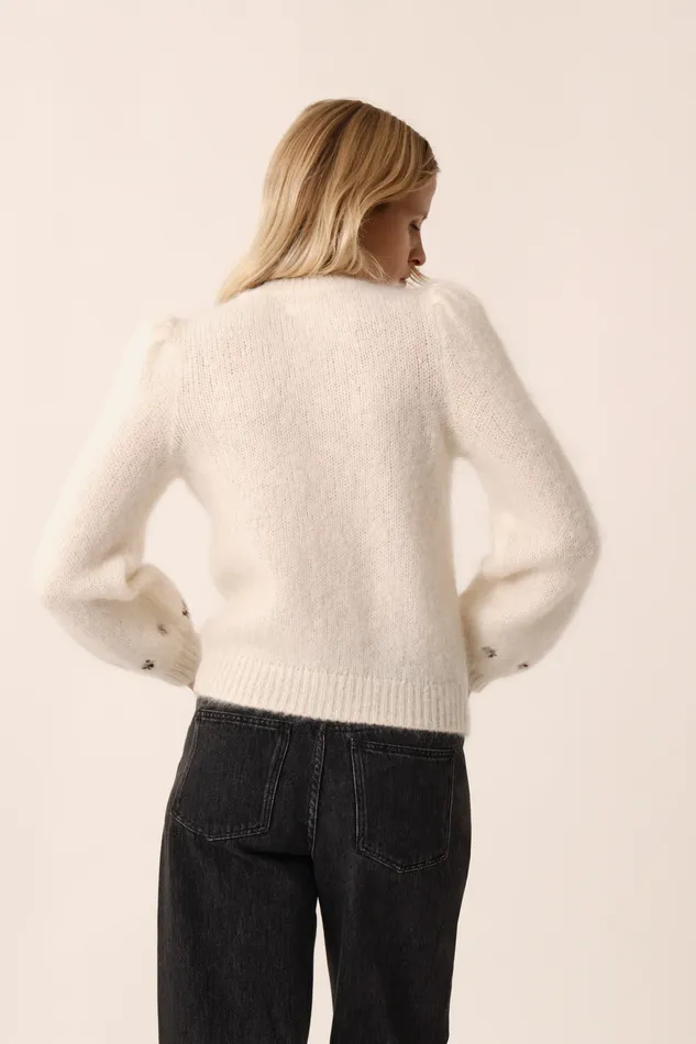 Women Jumper Bouda Creme Pull Laine Mrinos Blanc Crme Des Petits Hauts Jumpers and Cardigans