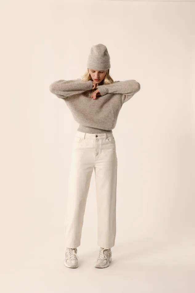 Women Jumper Carlos Granite Pull Super Mohair Gris Chin Des Petits Hauts Jumpers and Cardigans