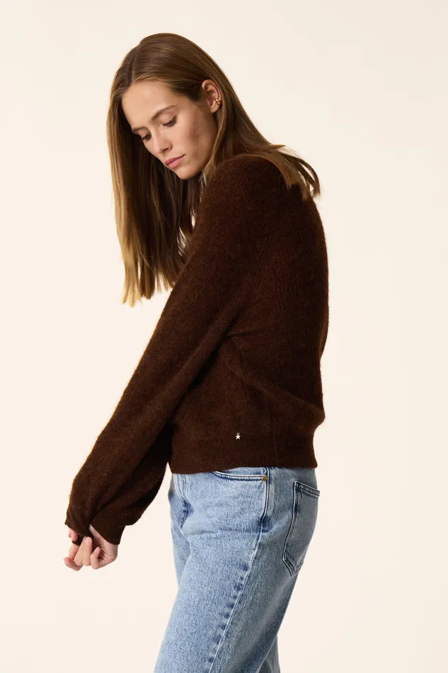 Women Jumper Carlos Ours Pull Super Mohair Marron Des Petits Hauts Jumpers and Cardigans