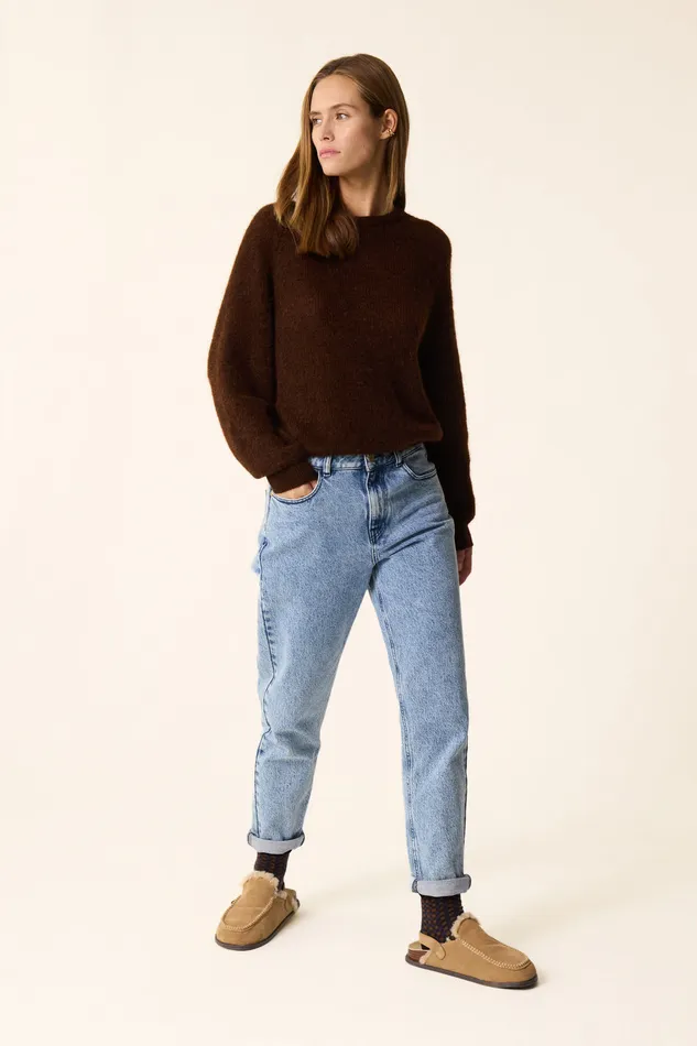 Women Jumper Carlos Ours Pull Super Mohair Marron Des Petits Hauts Jumpers and Cardigans