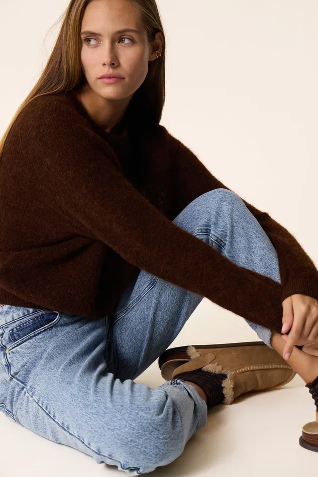 Women Jumper Carlos Ours Pull Super Mohair Marron Des Petits Hauts Jumpers and Cardigans