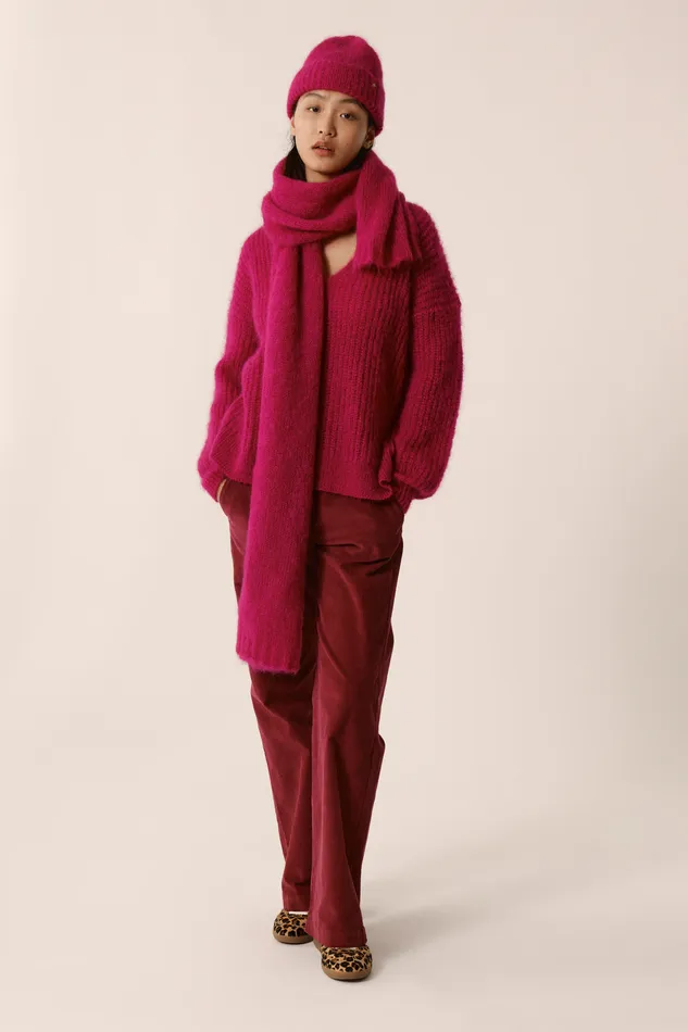 Women Jumper Charlie Lupin Pull Mohair Rose Fuchsia Des Petits Hauts Jumpers and Cardigans