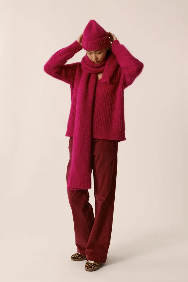 Women Jumper Charlie Lupin Pull Mohair Rose Fuchsia Des Petits Hauts Jumpers and Cardigans