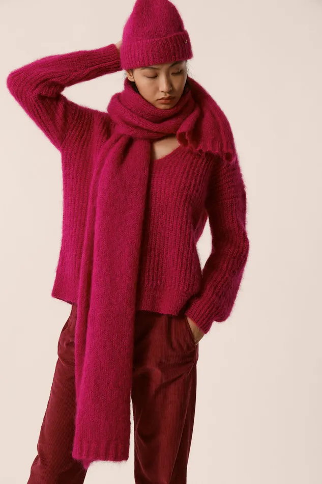 Women Jumper Charlie Lupin Pull Mohair Rose Fuchsia Des Petits Hauts Jumpers and Cardigans