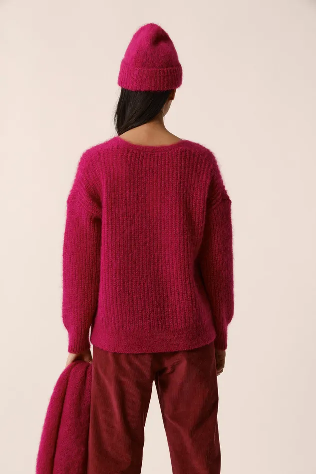 Women Jumper Charlie Lupin Pull Mohair Rose Fuchsia Des Petits Hauts Jumpers and Cardigans