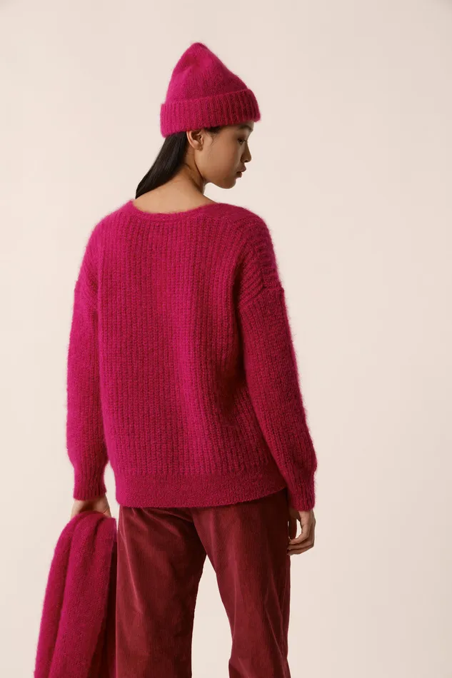 Women Jumper Charlie Lupin Pull Mohair Rose Fuchsia Des Petits Hauts Jumpers and Cardigans