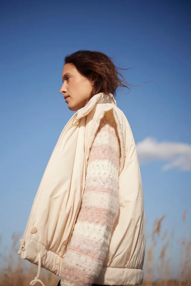 Women Jumper Delou CremePoudre Pull Alpaga Blanc Et Rose Des Petits Hauts Jumpers and Cardigans