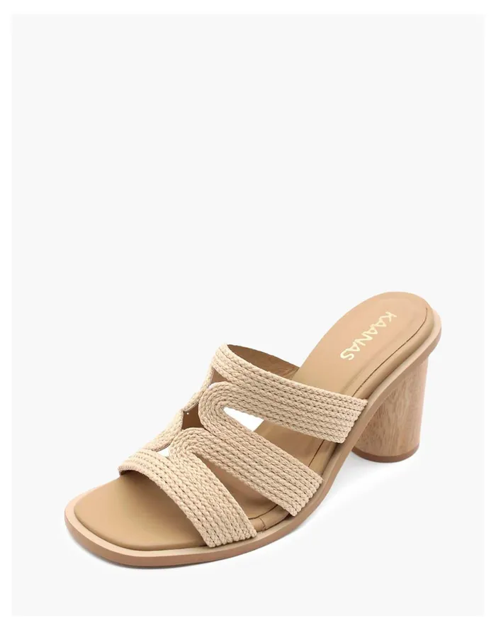 Women KAANAS NEIVA WOVEN UPPER WITH WOOD HEEL Beige Madewell Heels Women KAANAS NEIVA WOVEN UPPER WITH WOOD HEEL Beige Madewell Heels