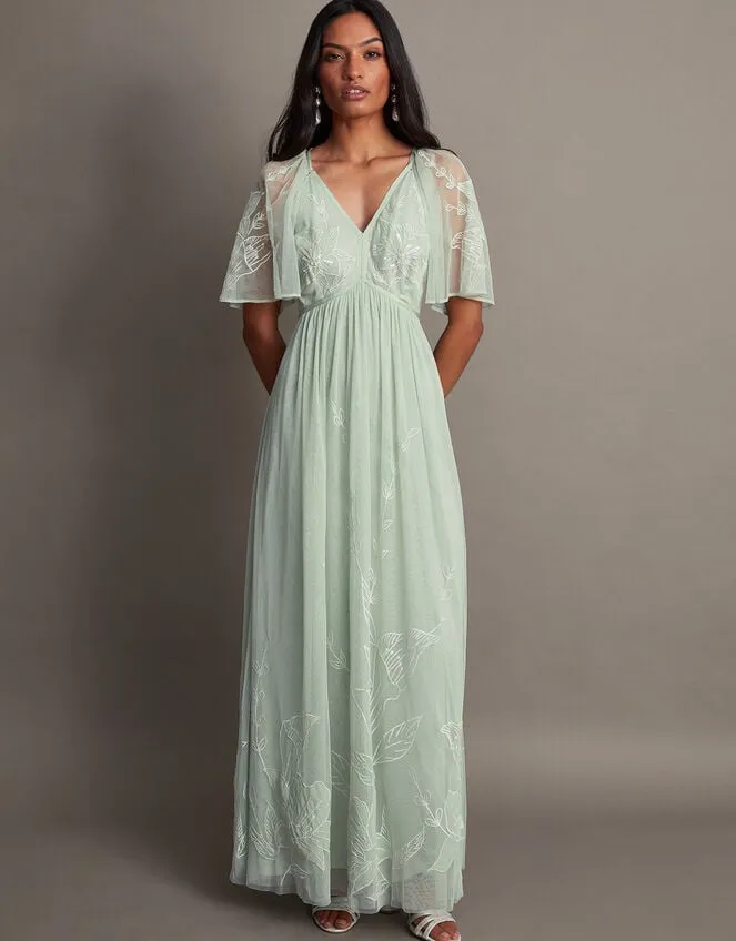 Women Kacia Embroidered Maxi Dress Green Monsoon Occasionwear