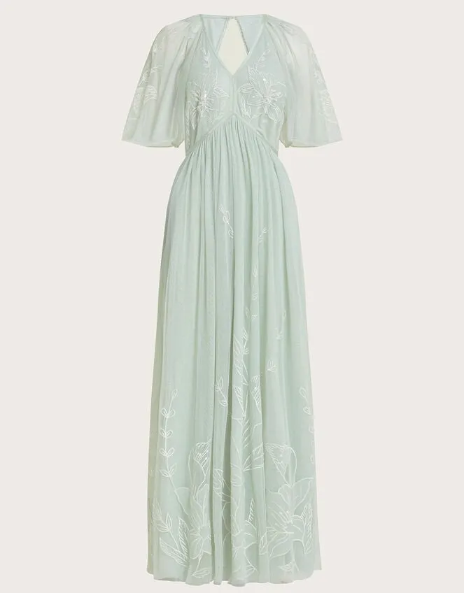 Women Kacia Embroidered Maxi Dress Green Monsoon Occasionwear