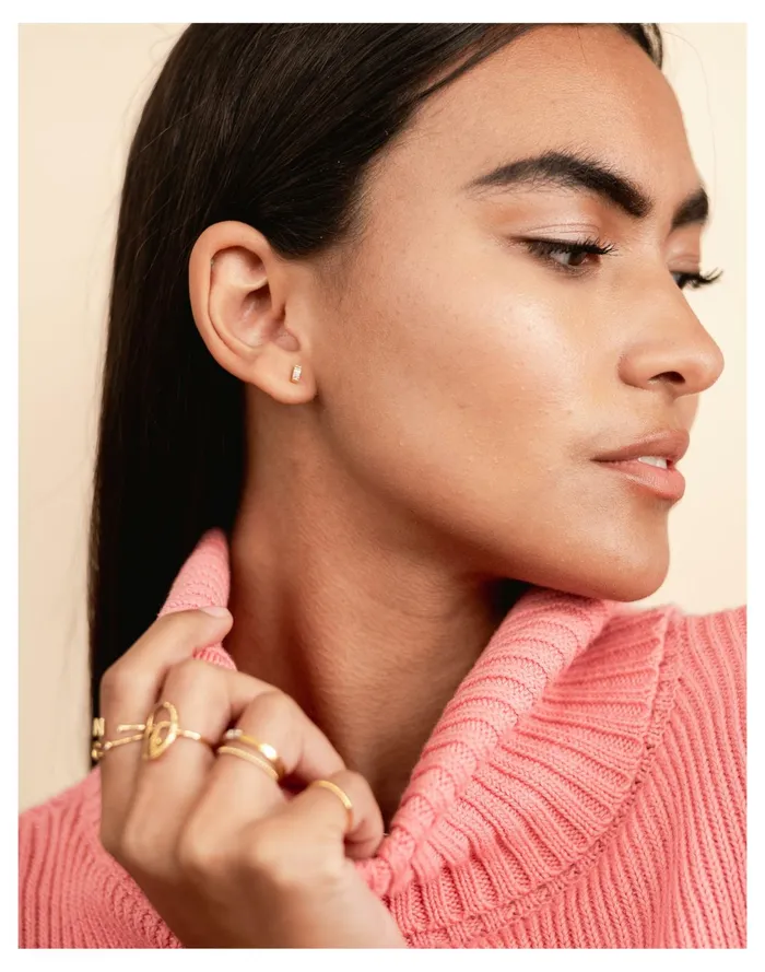 Women Katie Dean Jewelry 18k Gold Plated Crystal Baguette Stud Earrings Gold Madewell Earrings Women Katie Dean Jewelry 18k Gold Plated Crystal Baguette Stud Earrings Gold Madewell Earrings