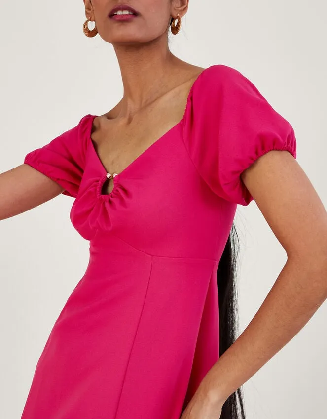 Women Katie Ring Detail Bardot Dress Pink Monsoon Occasionwear