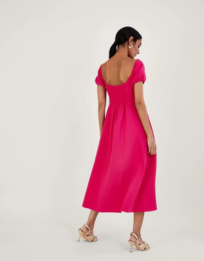 Women Katie Ring Detail Bardot Dress Pink Monsoon Occasionwear