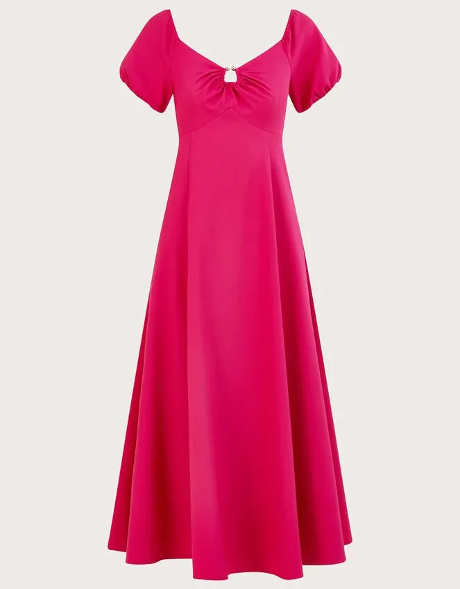 Women Katie Ring Detail Bardot Dress Pink Monsoon Occasionwear