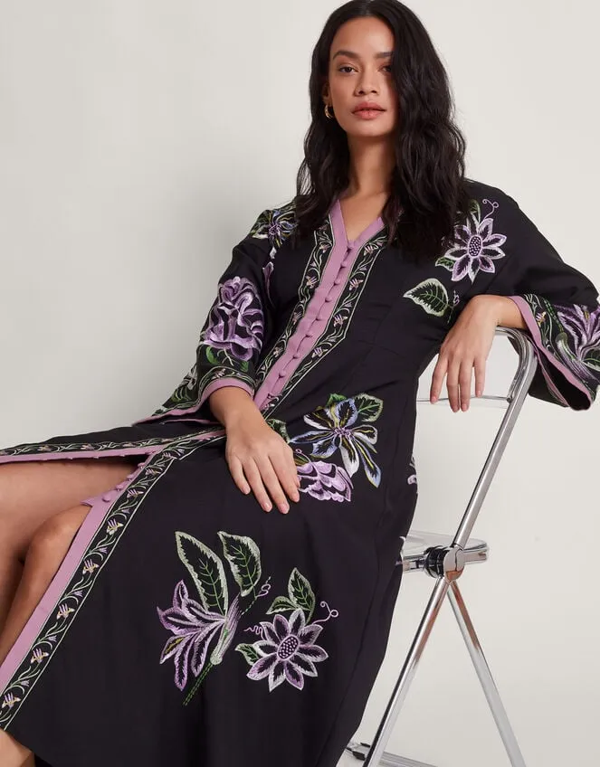Women Kaya Embroidered Dress Black Monsoon Occasionwear