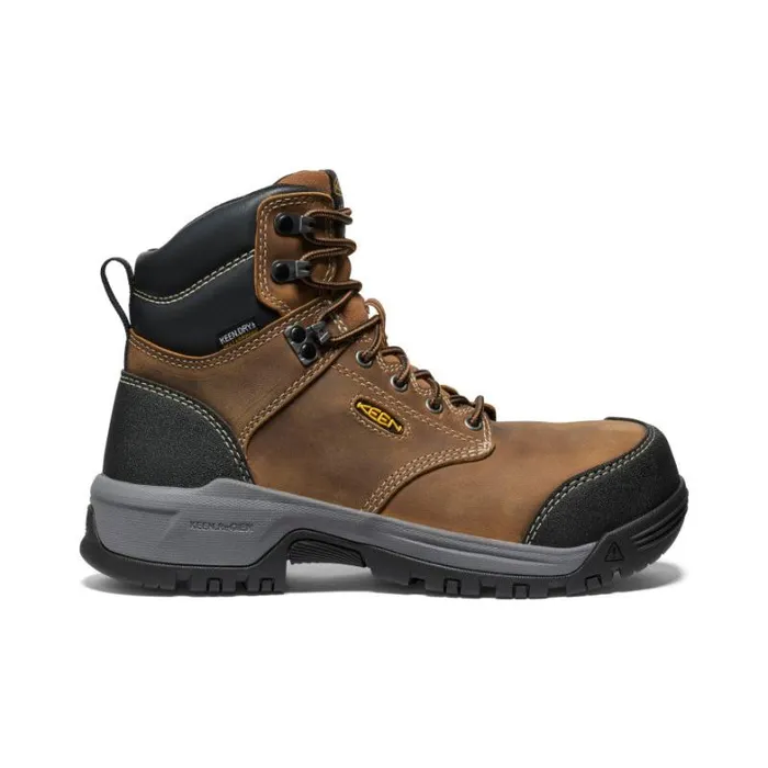Women KEEN Boots Evanston Boot 6quot Waterproof BisonBlack Leather Work Boot