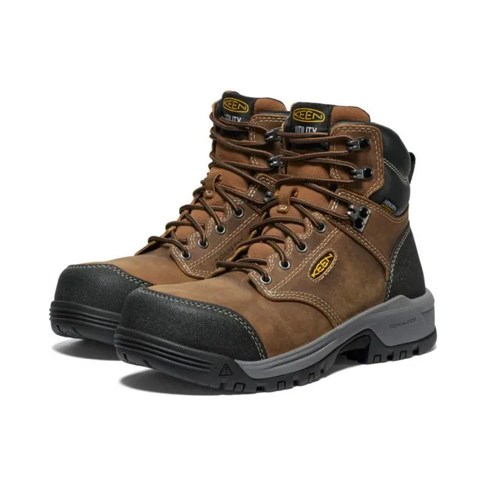 Women KEEN Boots Evanston Boot 6quot Waterproof BisonBlack Leather Work Boot Women KEEN Boots Evanston Boot 6quot Waterproof BisonBlack Leather Work Boot