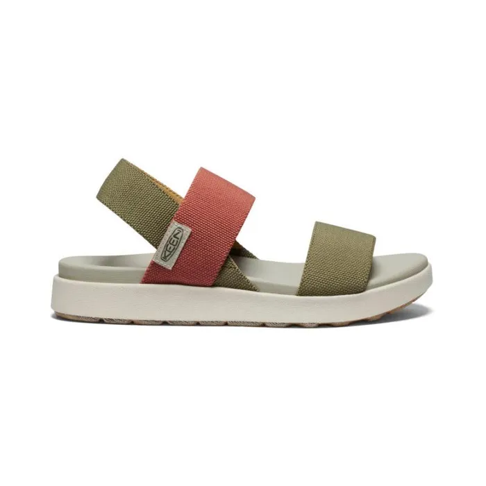 Women KEEN Casual Elle Backstrap Martini OliveBaked Clay Sandal