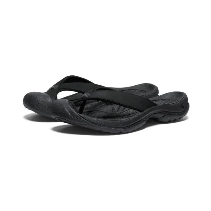 Women KEEN Casual Waimea BlackBlack Leather FlipFlop Women KEEN Casual Waimea BlackBlack Leather FlipFlop