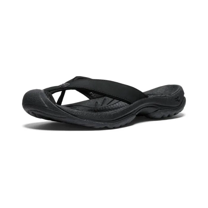 Women KEEN Casual Waimea BlackBlack Leather FlipFlop Women KEEN Casual Waimea BlackBlack Leather FlipFlop