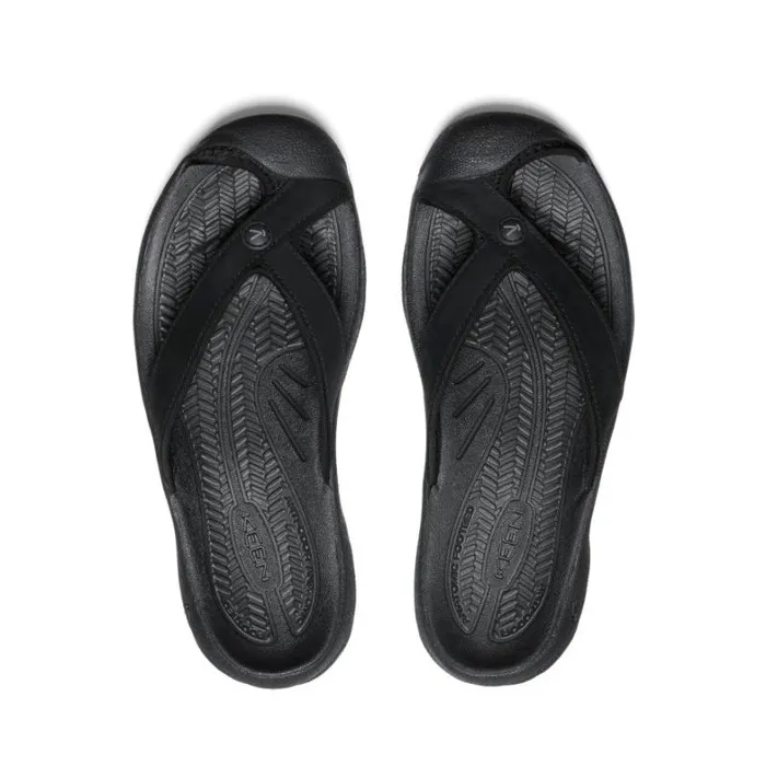 Women KEEN Casual Waimea BlackBlack Leather FlipFlop Women KEEN Casual Waimea BlackBlack Leather FlipFlop