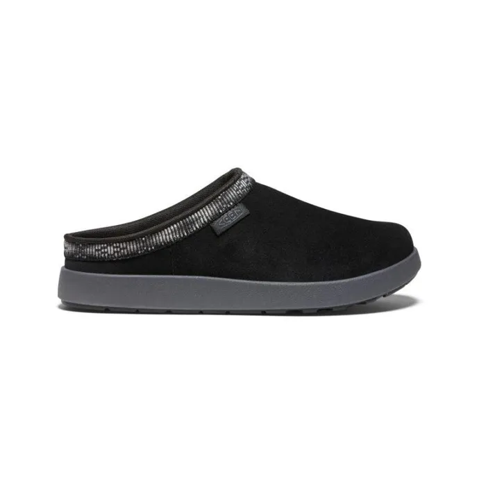Women KEEN SlipOns Elle Suede Black Leather Mule
