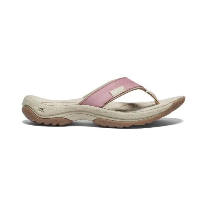 Women KEEN SlipOns Kona Flip Nostalgia RosePlaza Taupe Leather FlipFlop