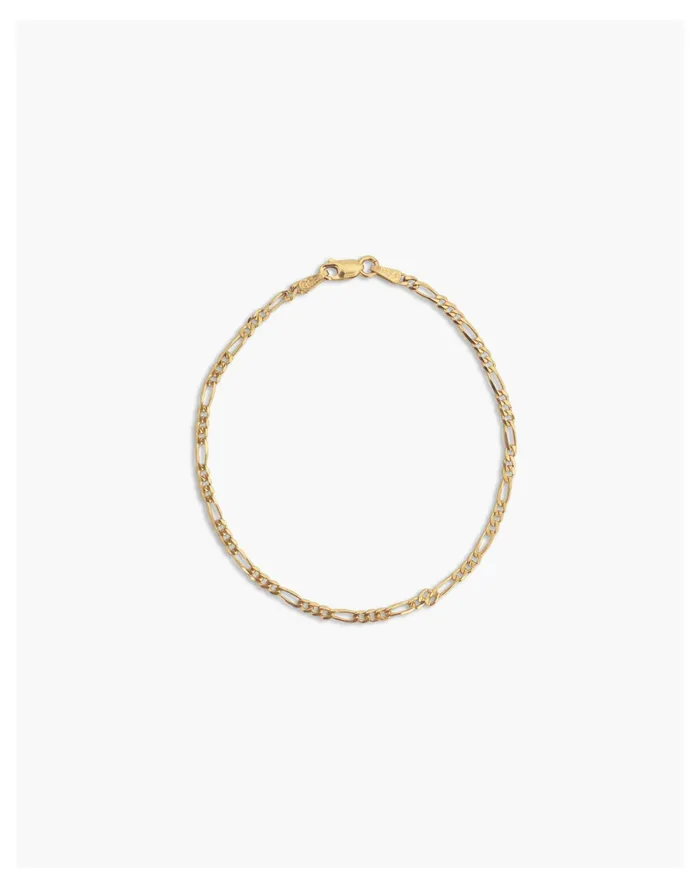 Women Kinn 14k Gold Kyle Figaro Chain Anklet Gold Madewell 14K GoldPlated