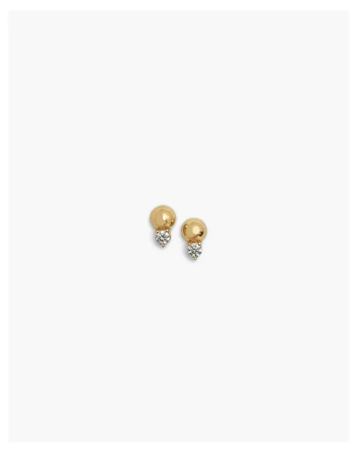 Women Kinn 14k Gold Olivia II Round Diamond Stud Earrings Gold Madewell Fine Jewelry