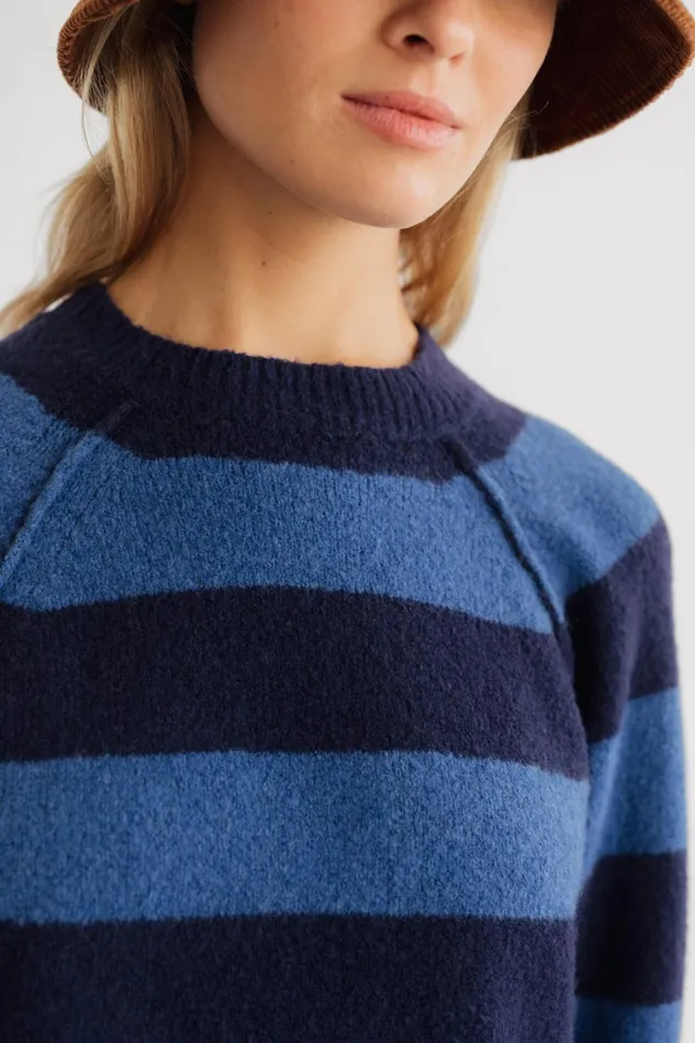 Women Knits Women 8211 Ballywalker 8211 Blue Stripes TWOTHIRDS Knits