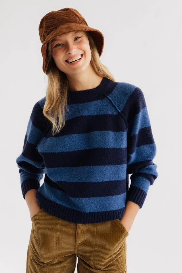Women Knits Women 8211 Ballywalker 8211 Blue Stripes TWOTHIRDS Knits