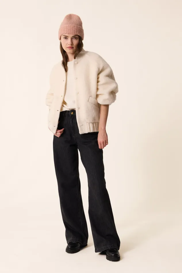 Women Knitted Jacket Hildou Creme Veste Mohair Blanc Crme Des Petits Hauts Coats and Jackets Women Knitted Jacket Hildou Creme Veste Mohair Blanc Crme Des Petits Hauts Coats and Jackets