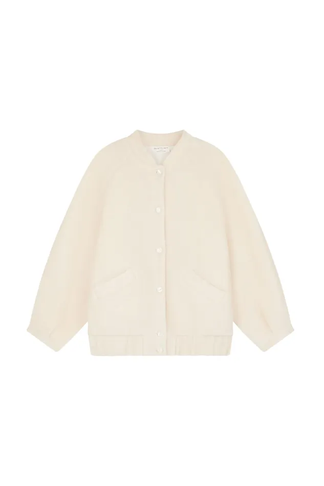 Women Knitted Jacket Hildou Creme Veste Mohair Blanc Crme Des Petits Hauts Coats and Jackets