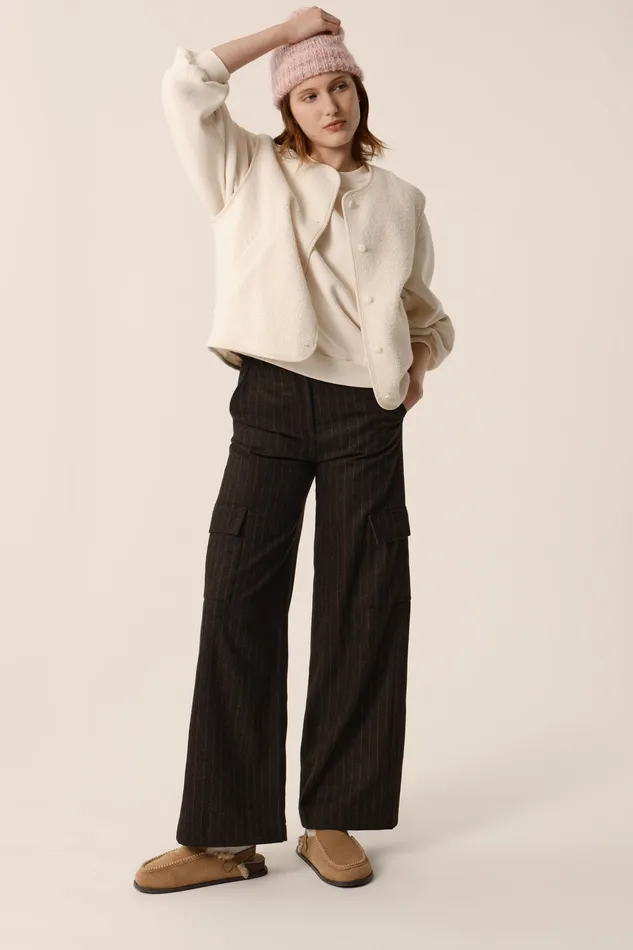 Women Knitted Waistcoat Zlata Creme Veste Laine Blanc Crme Des Petits Hauts Coats and Jackets