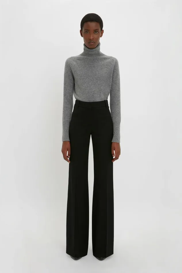 Women Knitwear Victoria Beckham Polo Neck Jumper In Grey Melange