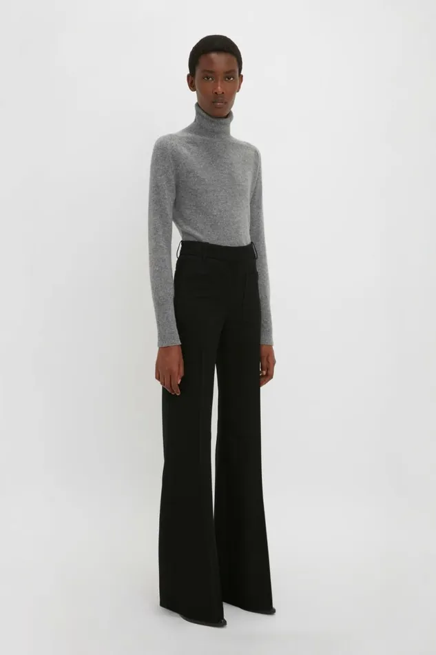 Women Knitwear Victoria Beckham Polo Neck Jumper In Grey Melange