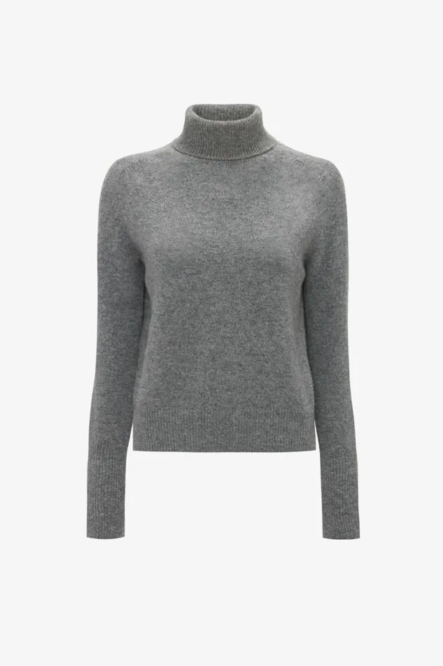 Women Knitwear Victoria Beckham Polo Neck Jumper In Grey Melange